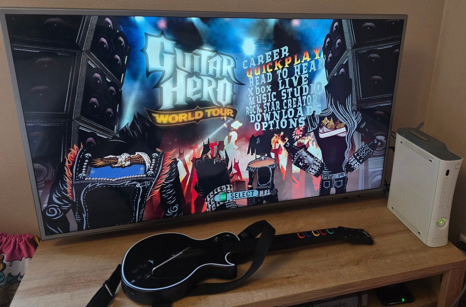 Guitar Hero 3 + Game Guitar Hero World Tour, Ophalen, Gebruikt