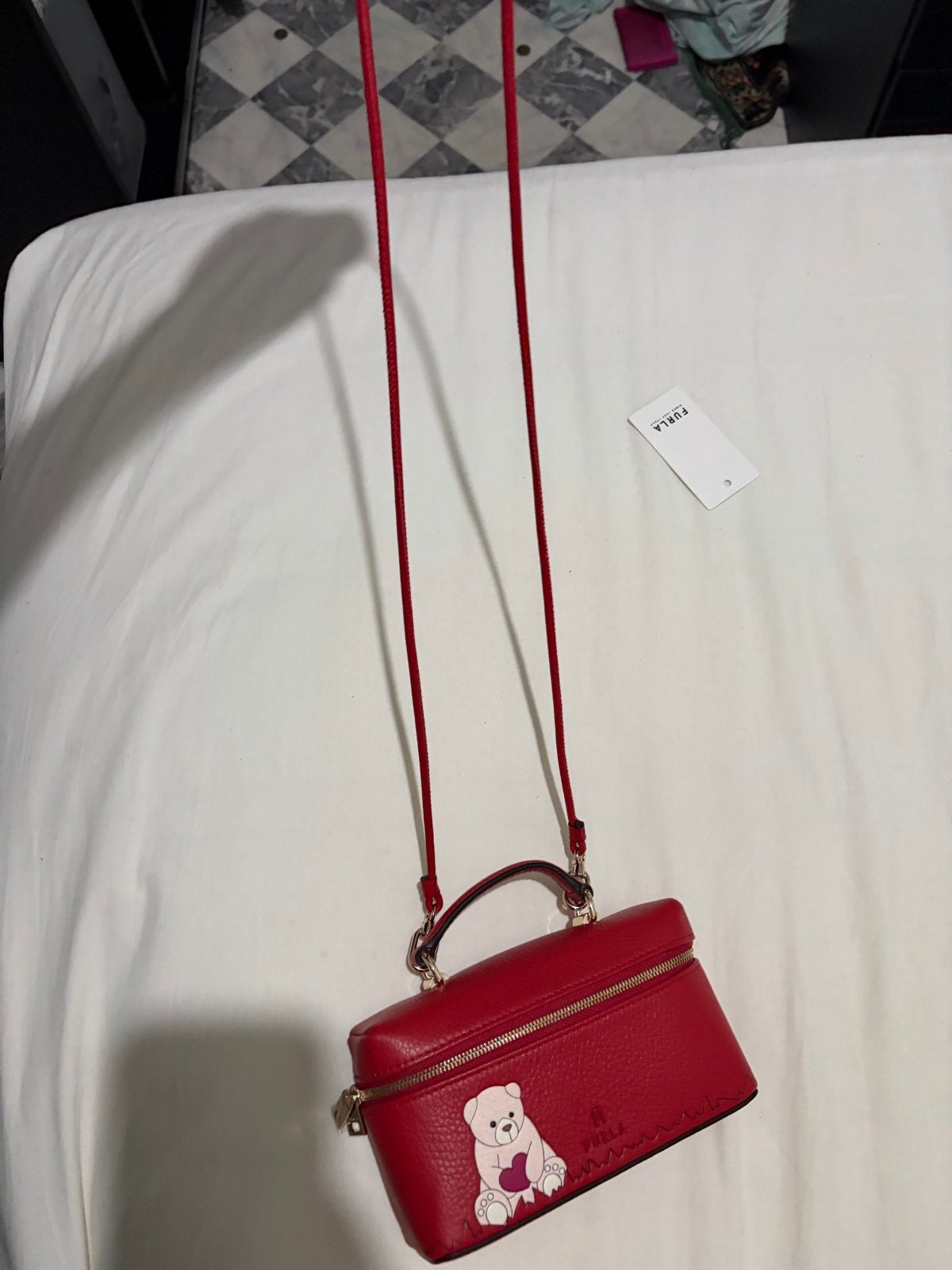 Nieuwe Furla tas met beertje - Rood, Ophalen of Verzenden, Nieuw, Rood, Schoudertasje