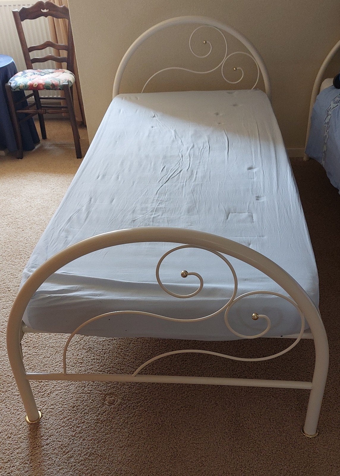 eenpersoonsbed wit met springveren, perfecte staat, 90 cm, Eenpersoons, Wit, Ophalen of Verzenden