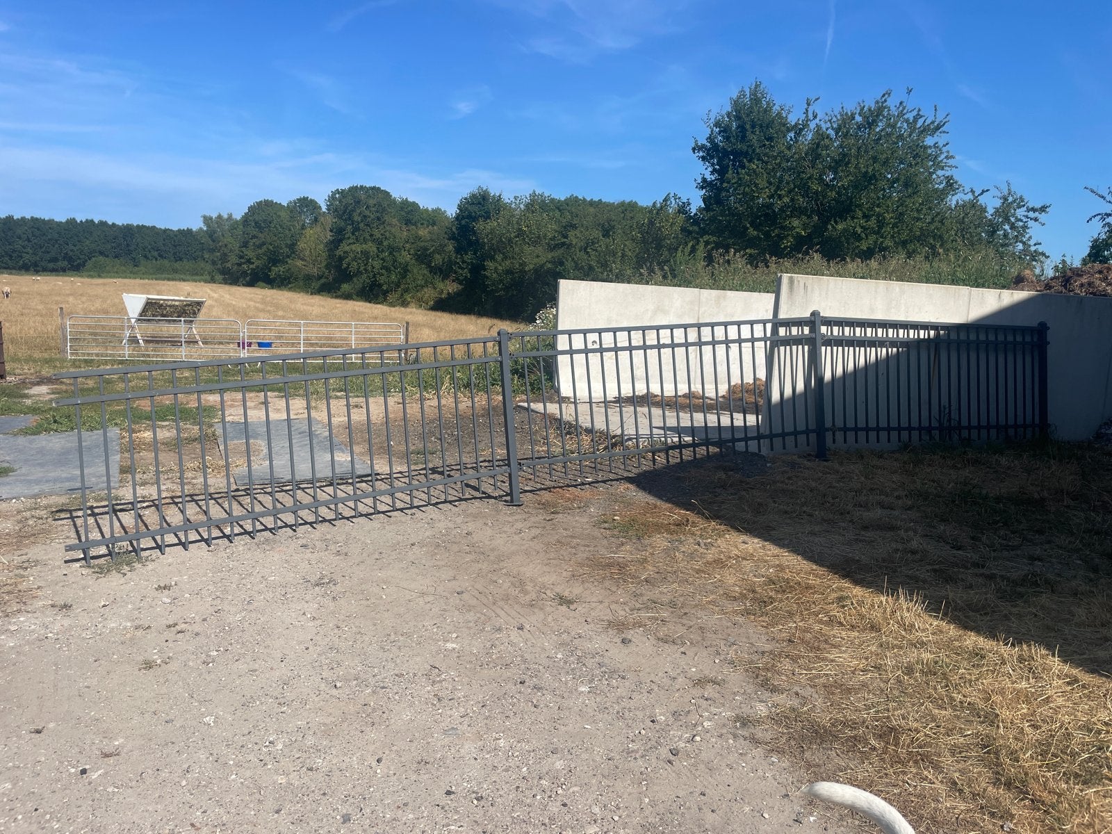 Aluminium hek antraciet - 13 meter, Ophalen, Gebruikt, Aluminium, Spijlenhekwerk