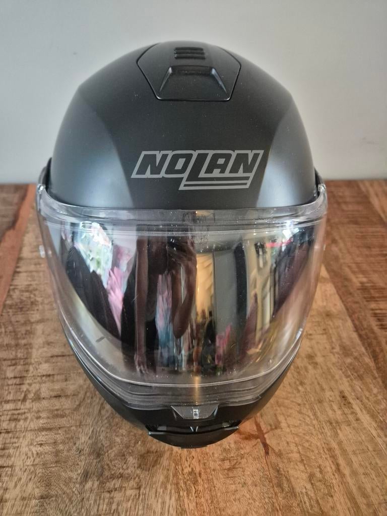 Nolan systeemhelm mat zwart met ingebouwd zonnevizier, Motoren, Kleding | Motorhelmen, XS, Systeemhelm, Heren, Nolan