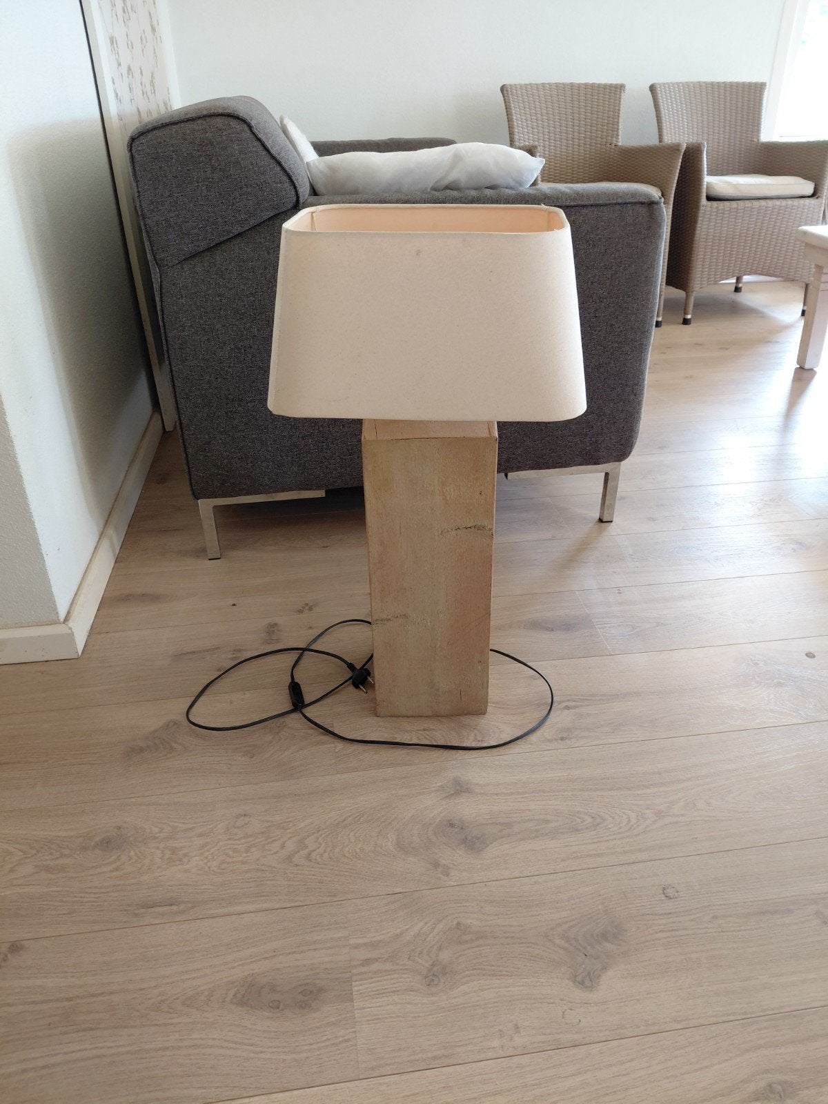 Tafellamp, Huis en Inrichting, Lampen | Vloerlampen, Ophalen, Gebruikt, Hout, Minder dan 100 cm