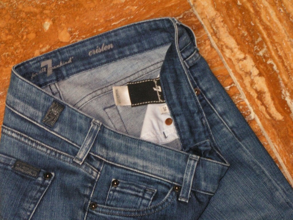 7 FOR AL MANKIND CRISTEN skinny,Mt 26,L32 topstaat, Tweedehands, Blauw, Tweedehands, 7 for all mankind