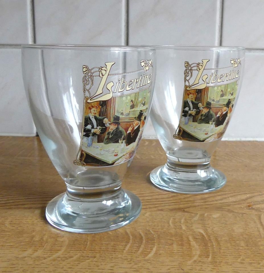 Libertine absint glazen absinthe glas, Glas of Glazen, Ophalen of Verzenden, Overige stijlen, Glas