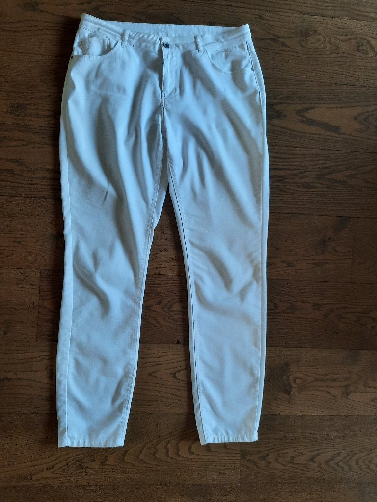 Witte lange broek met rechte pijp, jeansmodel, mt 42-44, Charles Vogele, Wit, Maat 42/44 (L), Ophalen of Verzenden