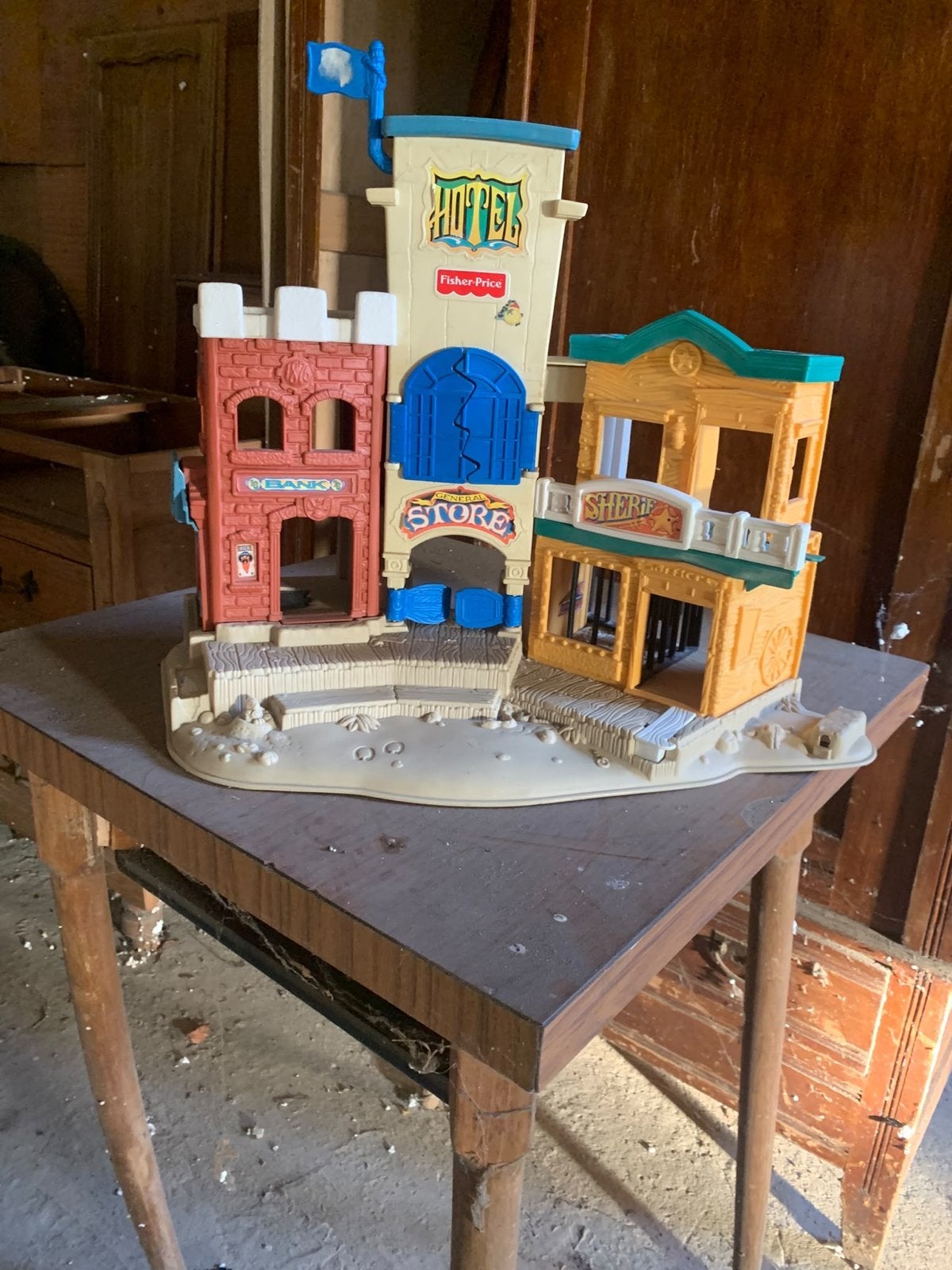 Vintage Fisher-Price Little People Western Town Speelset, Kinderen en Baby's, Ophalen, Gebruikt, Speelset