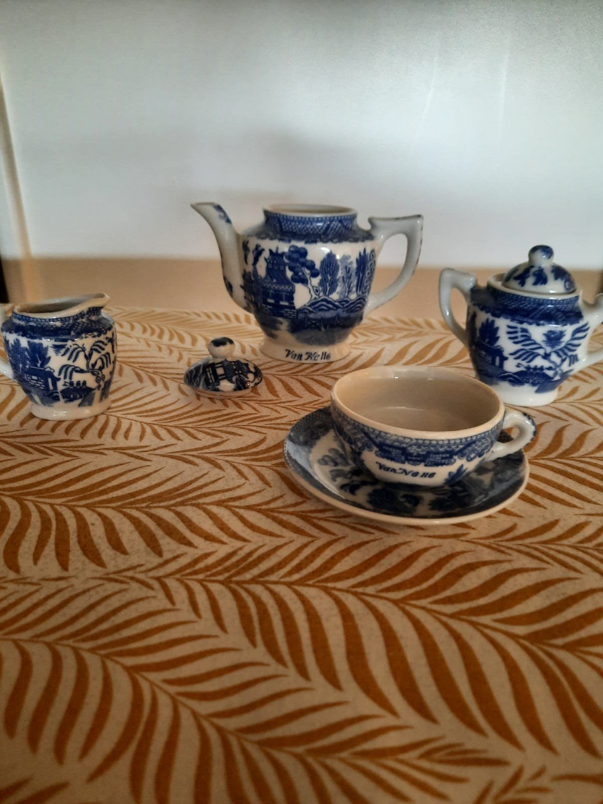 Miniatuur theeserviesje Van Nelle Delfts Blauw, Ophalen of Verzenden