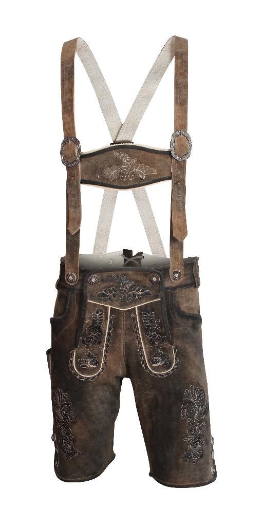 Lederhosen Man Oktoberfest Heren Trachten Mode Leer Bruin, Carnaval, Maat 48/50 (M), Nieuw, Ophalen of Verzenden
