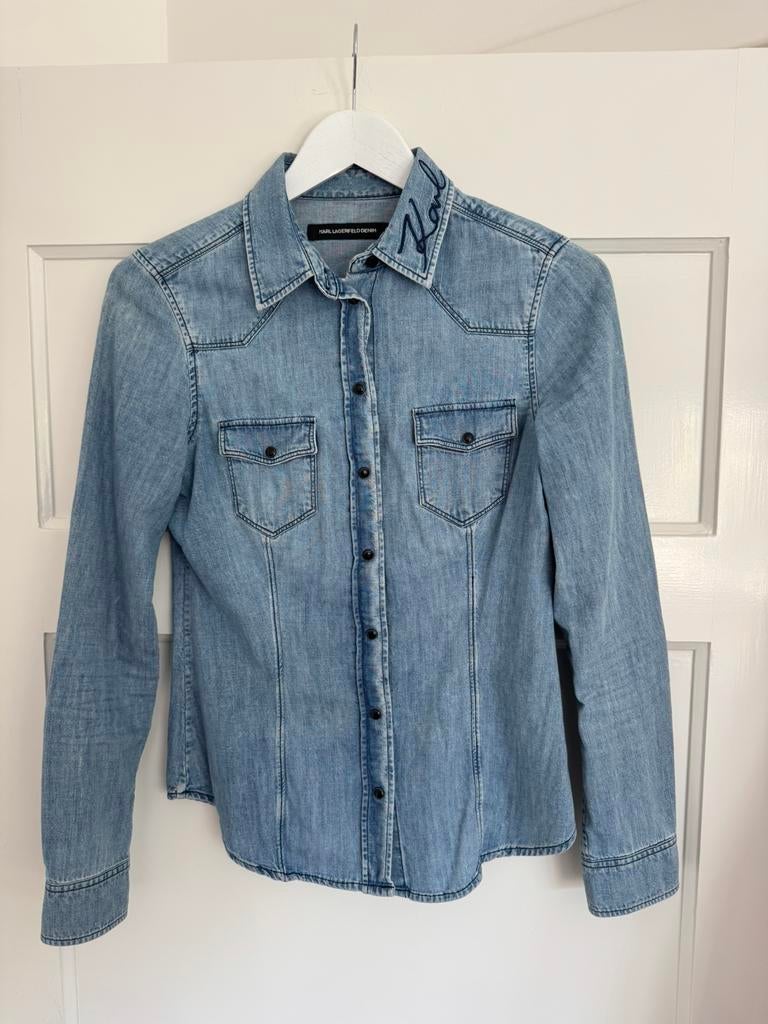 Karl lagerfeld blouse, Ophalen of Verzenden, Zo goed als nieuw, Maat 34 (XS) of kleiner, Blauw