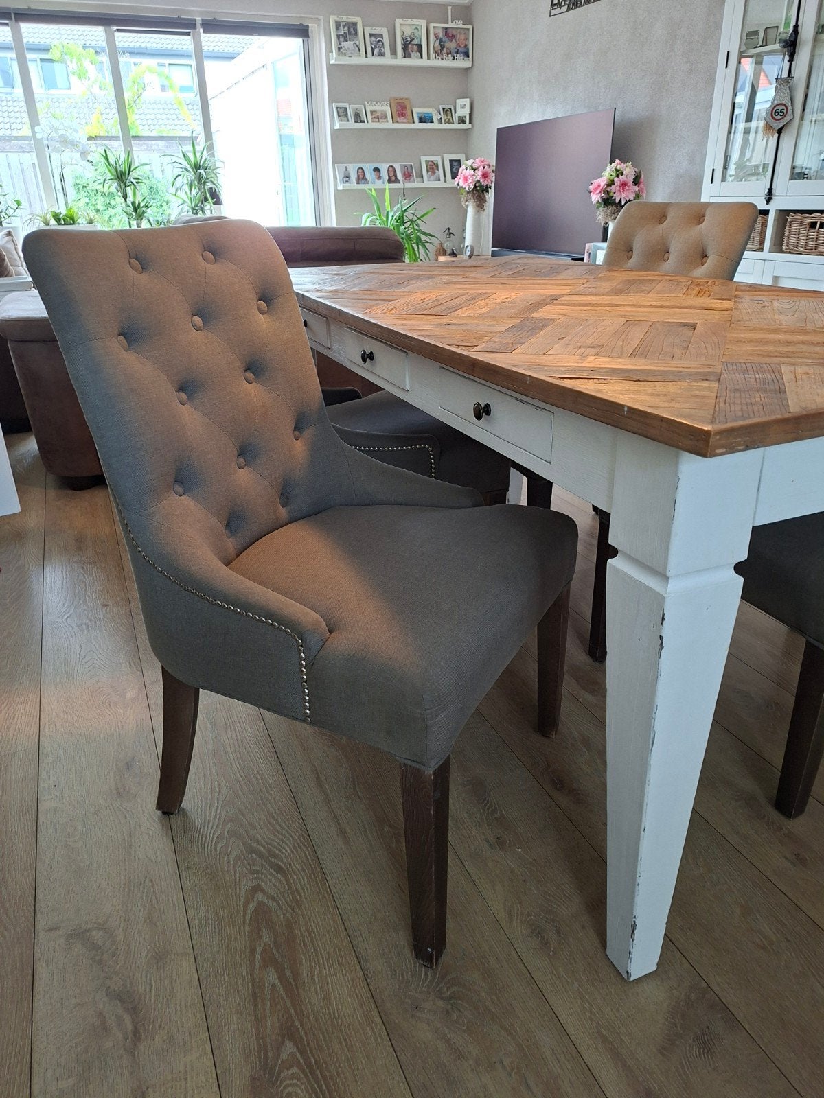 Set van 4 Dubbelman design eetkamerstoelen, doe een net bod, Hout, Ophalen of Verzenden, Zo goed als nieuw, Vier