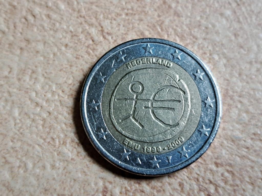 2 euro cc Nederland 10 jaar EMU 2009, Postzegels en Munten, Munten | Nederland, Ophalen of Verzenden, Koningin Beatrix, Euro's