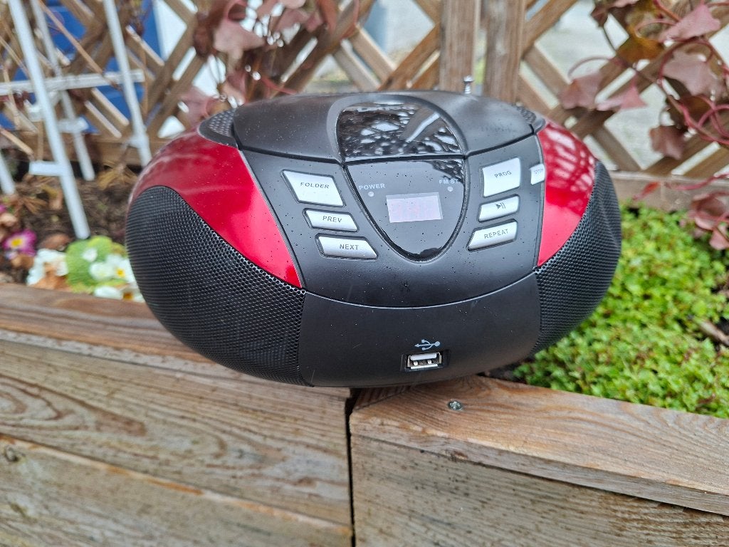 rode draagbare radio en usb en cd speler lenco, Ophalen of Verzenden, Gebruikt