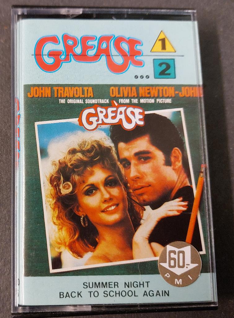 Grease CASSETTE John Travolta Oliva Newton John Indonesie, Cd's en Dvd's, Cassettebandjes, Gebruikt, Verzenden, 1 bandje, Voorbespeeld