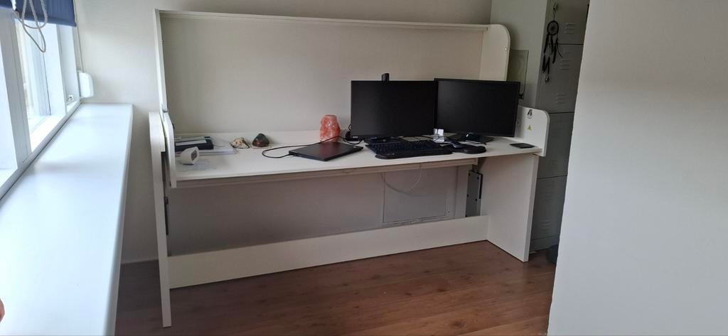 Zo goed als nieuw bureau-bed Denver evt met matras, Huis en Inrichting, Slaapkamer | Bedden, Ophalen, 90 cm, Eenpersoons, Zo goed als nieuw