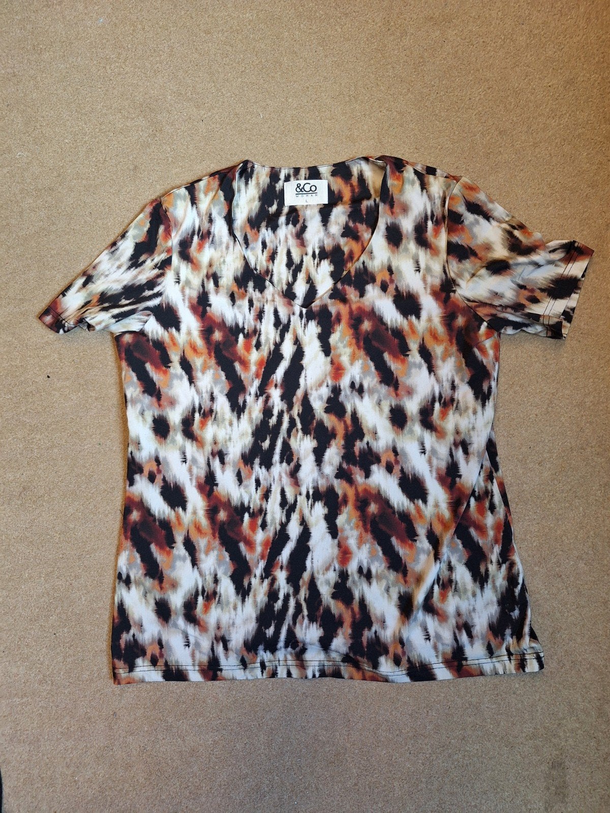 Dames T-shirt met korte mouwen &Co Woman, Meerkleurig, Maat 42/44 (L), &Co Woman, Ophalen of Verzenden