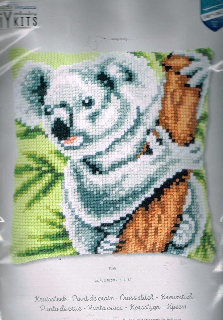 Cado vervaco borduurpakket kussen KOALA BEER, Ophalen of Verzenden, Nieuw, Handborduren, Borduurpakket