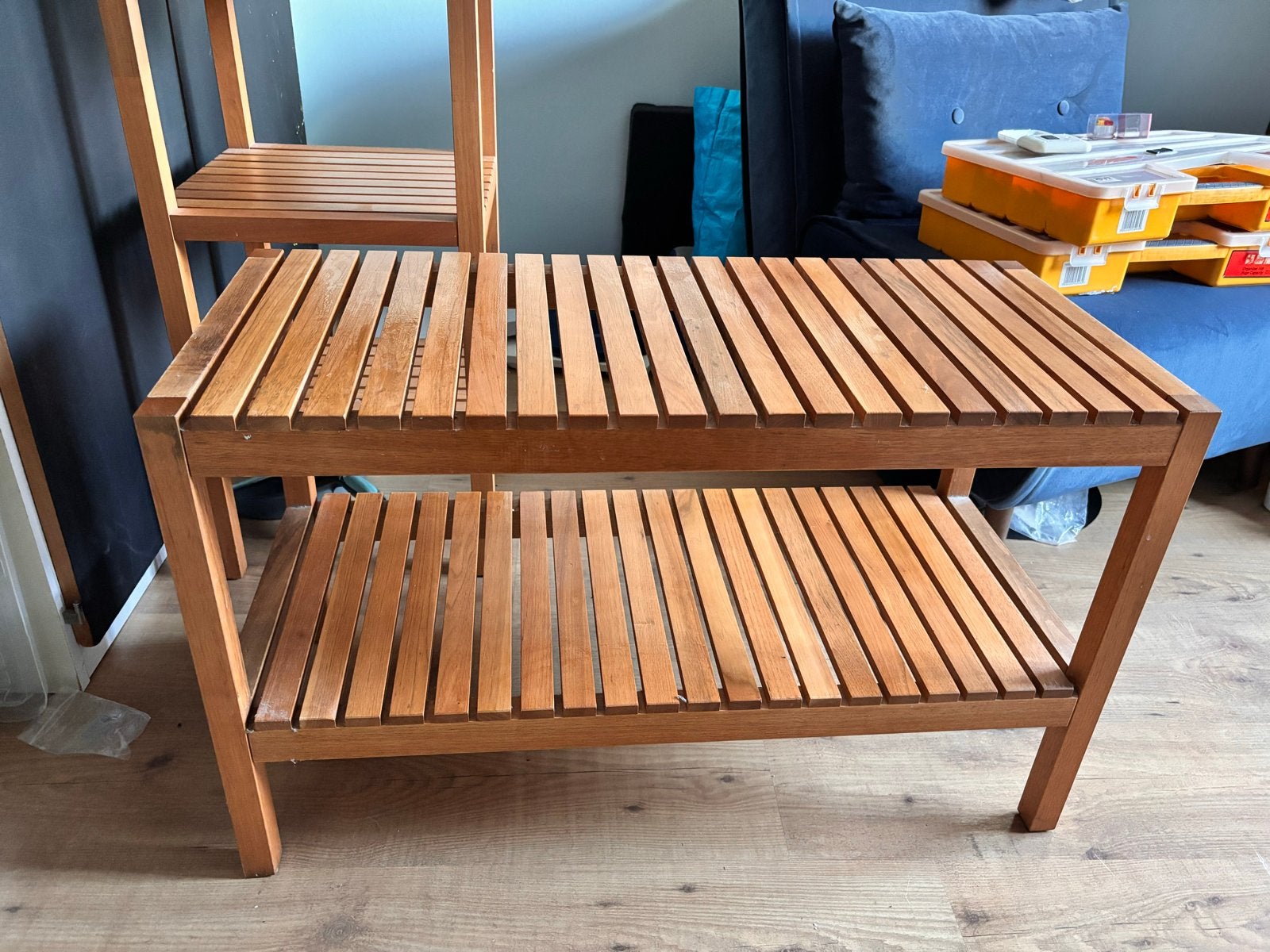 2 houten Ikea rekjes voor badkamer of keuken, Ophalen, Gebruikt