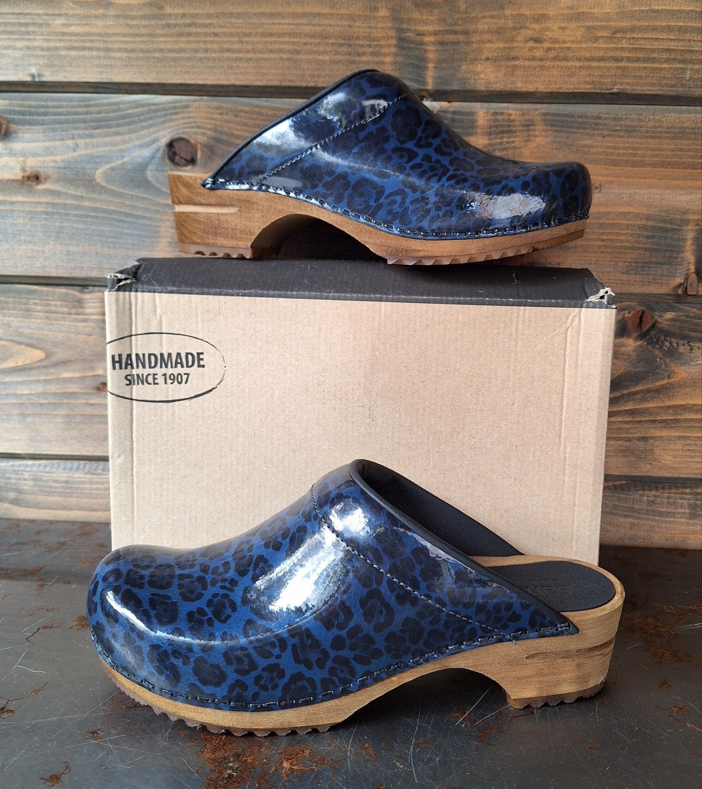 Sanita Klompen Maat 40 - Blauw Luipaardprint, Overige typen, Nieuw, Sanita, Verzenden