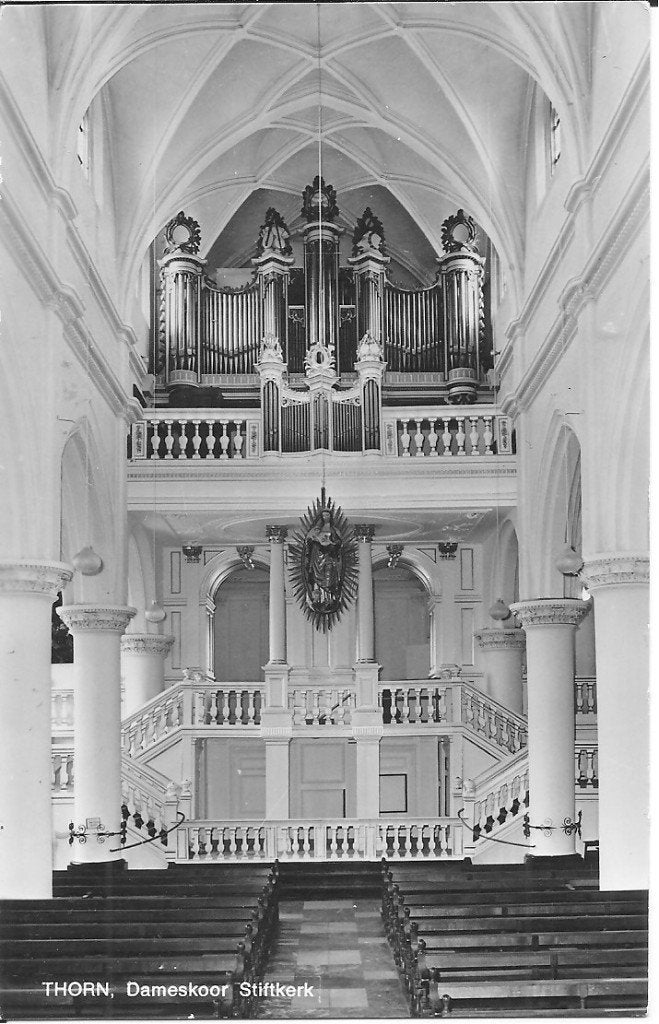 Ansichtkaart Thorn, Dameskoor Stiftkerk (ongelopen), Verzamelen, Ansichtkaarten | Nederland, Ophalen of Verzenden, 1940 tot 1960