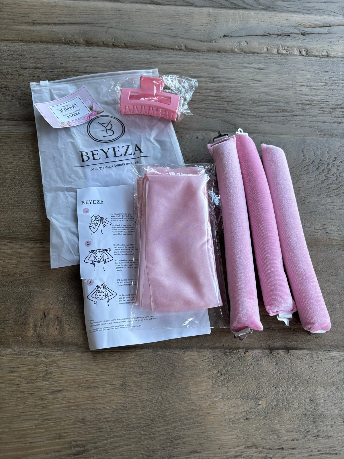 Beyeza Krulset roze, Ophalen of Verzenden, Zo goed als nieuw, Krultang of Stijltang
