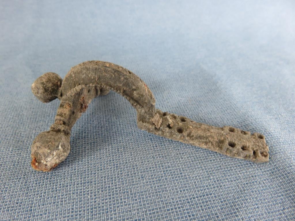 Romeinse rijk - soldaten fibula - 4e eeuw A.D. - bodemvondst, Antiek en Kunst, Antiek | Koper en Brons, Ophalen of Verzenden, Brons