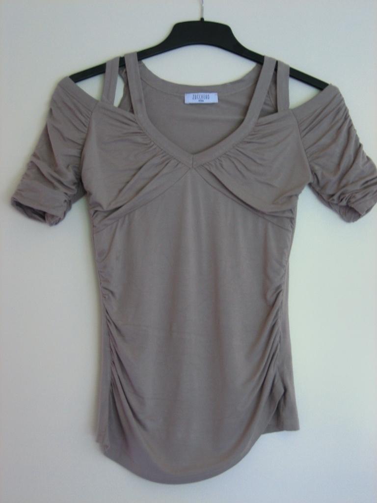 Exclusief frivool naturel shirt ZUCCHERO MILANO, S snazzeys, Kleding | Dames, Zucchero, Verzenden, Beige, Zo goed als nieuw