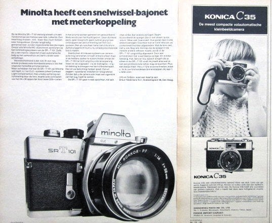 22 oude advertenties fotografie producten 35-70 foto camera, Ophalen of Verzenden, Fototoestel
