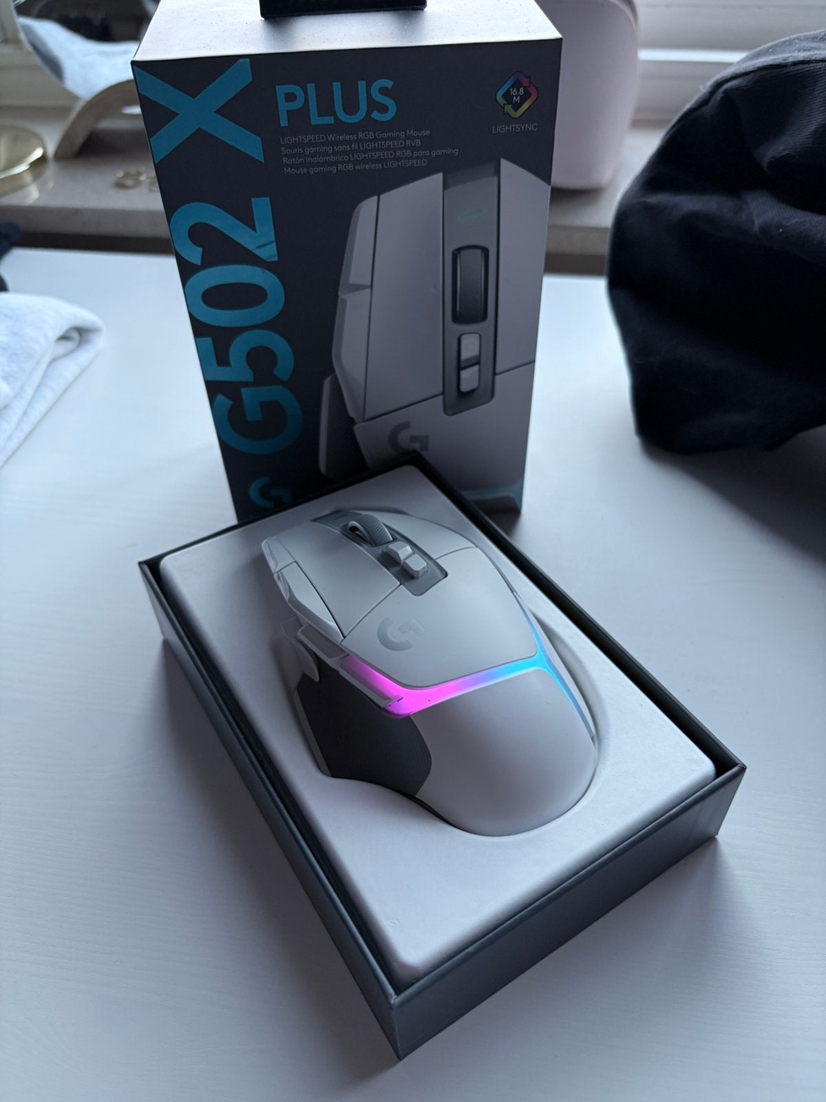 Logitech G502 X Plus Wireless White, Computers en Software, Rechtshandig, Muis, Logitech, Ergonomisch