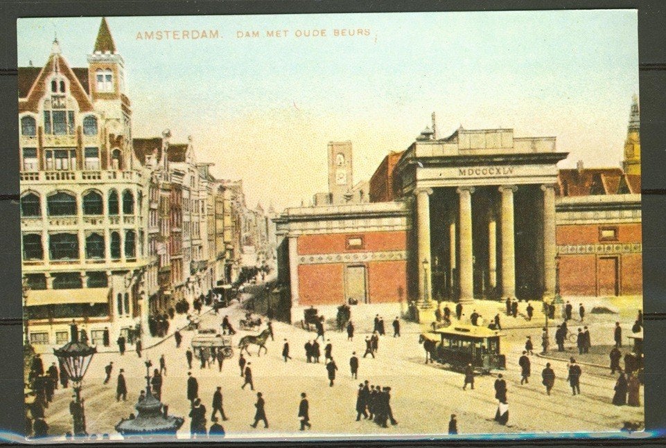 Amsterdam Dam met oude Beurs Mooie Oude Ansichtkaart a-78c, Verzamelen, Ophalen of Verzenden, 1960 tot 1980, Ongelopen, Noord-Holland