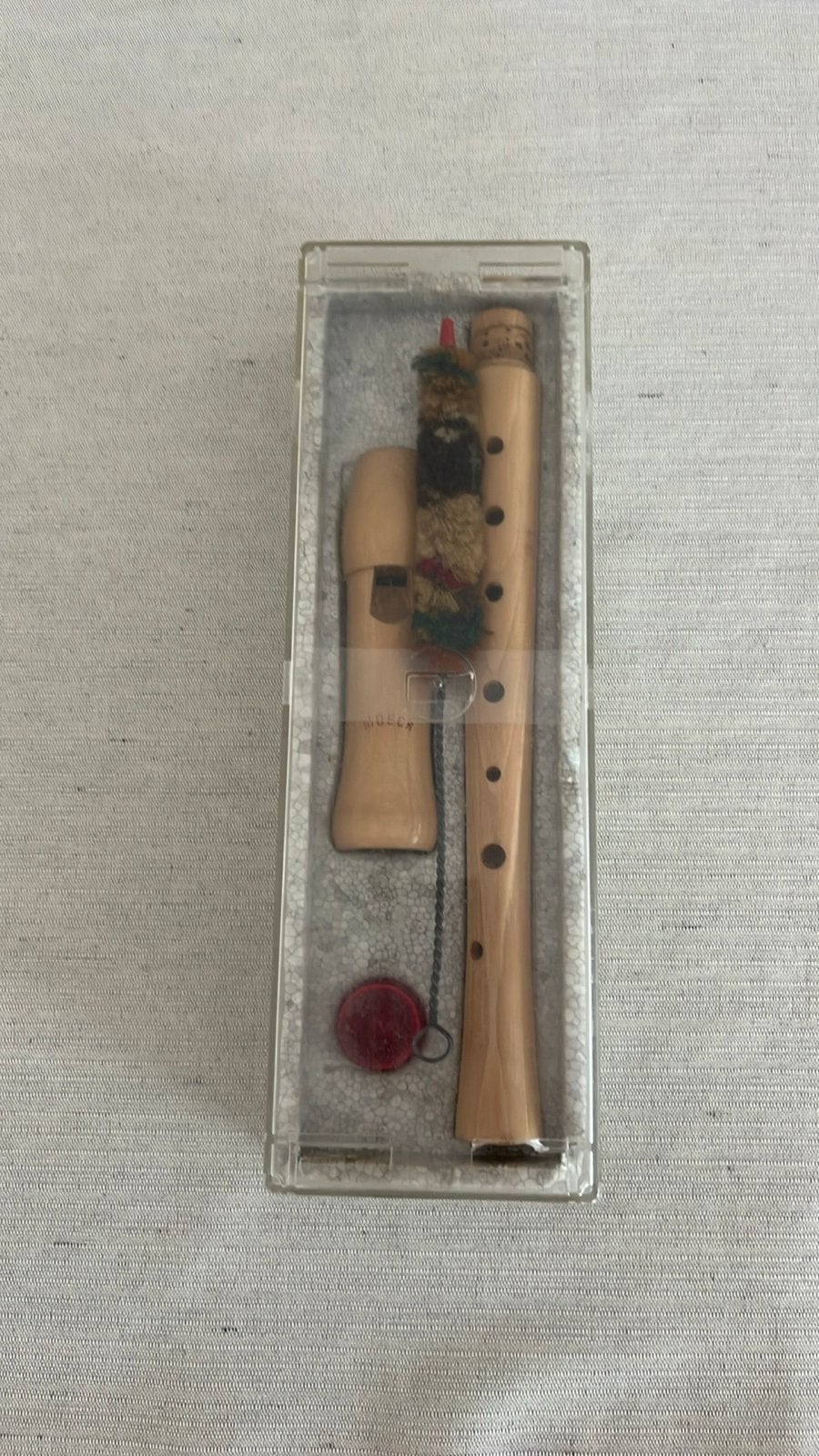 Moeck blokfluit met koffer en handleiding, Ophalen of Verzenden, Zo goed als nieuw, Sopraan of Sopranino, Met koffer, hoes of etui