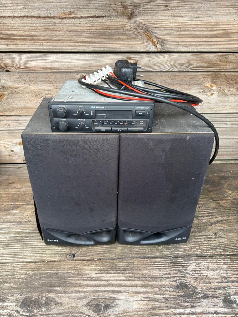 Blaupunkt autoradio met Philips speakers, Auto diversen, Autoradio's, Ophalen, Gebruikt