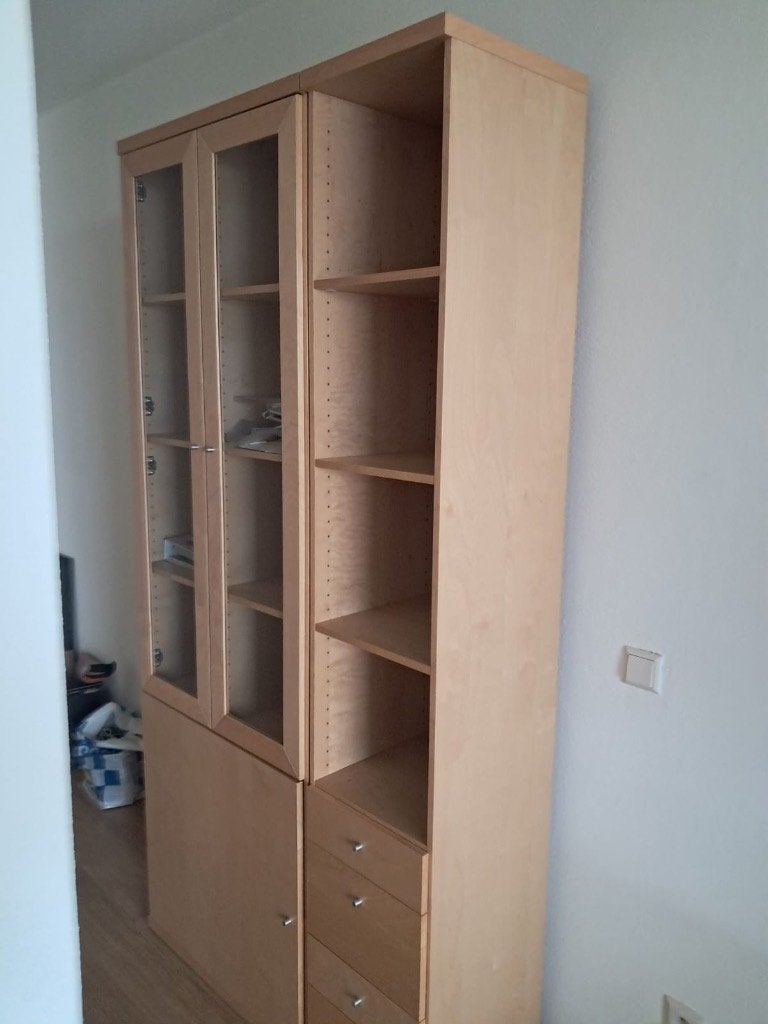 Boekenkast met glazen deuren (voorloper van Billy kast), Ophalen, Met deur(en), 200 cm of meer, 50 tot 100 cm