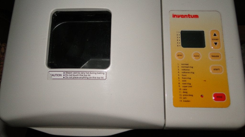 Inventum broodbakmachine BM25, Gebruikt, Kijkvenster, 800 tot 1200 gram deeg, Ophalen