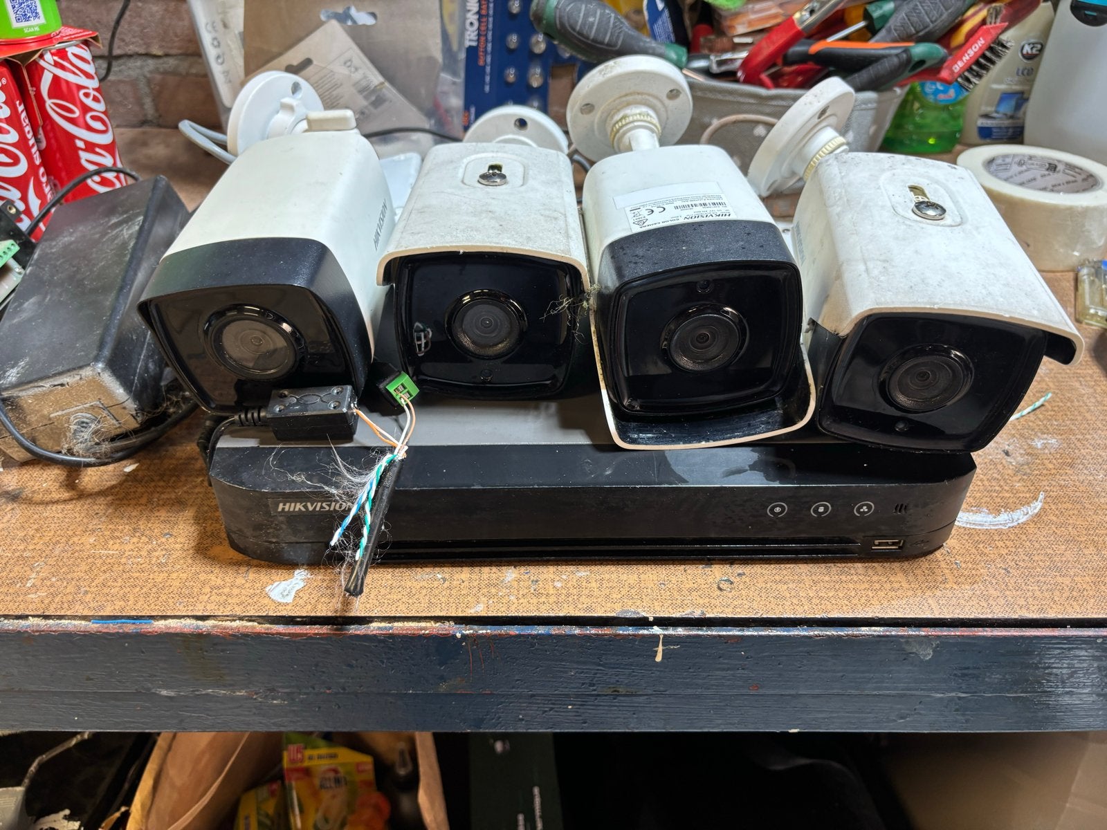 Hikvision camerasysteem – 4 camera’s + 8-kanaals DVR + SSD, Ophalen of Verzenden, Gebruikt, Buitencamera