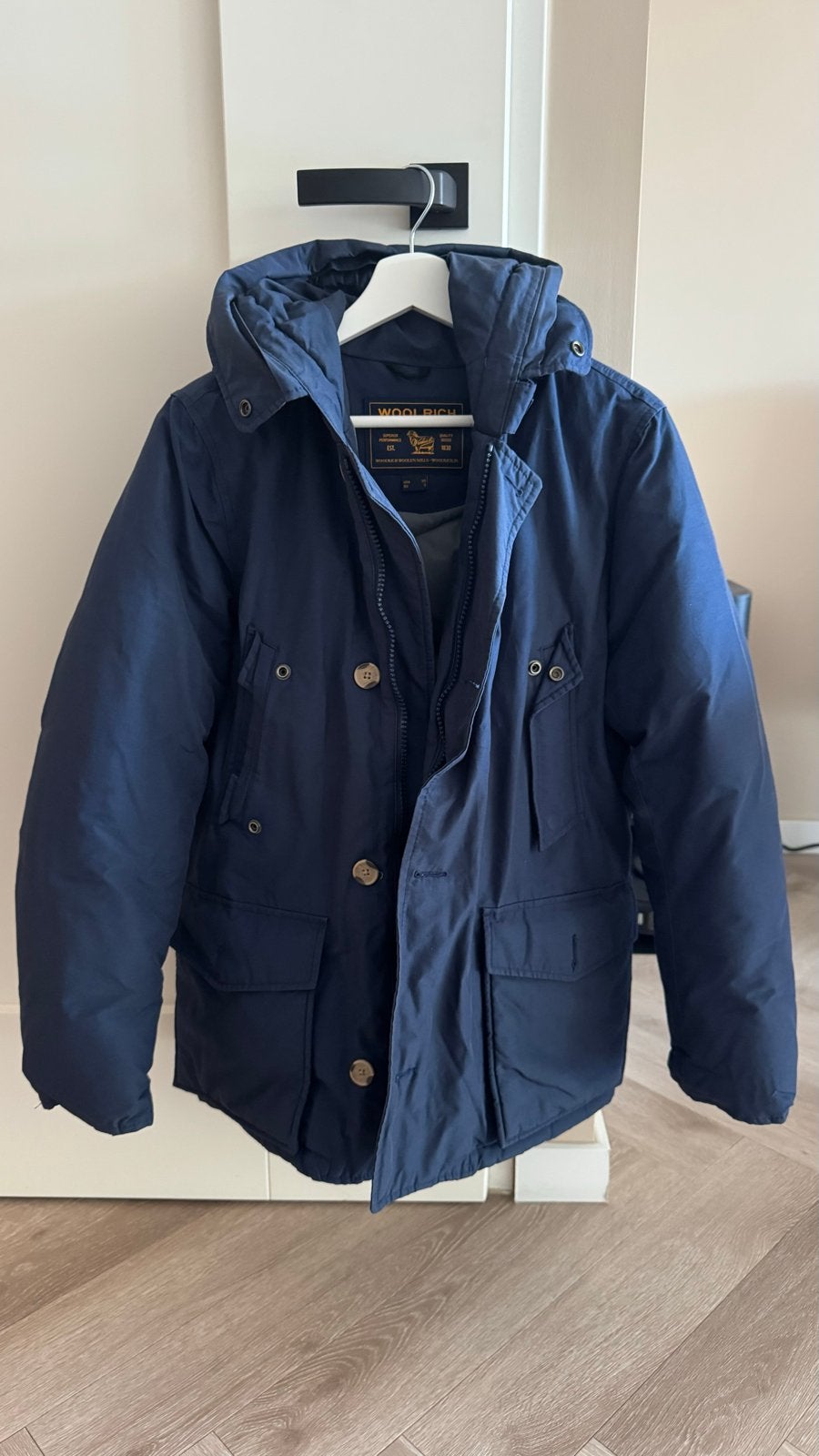 Woolrich Arctic Parka - Donkerblauw, Maat S, Ophalen of Verzenden, Gedragen, Maat 46 (S) of kleiner, Blauw