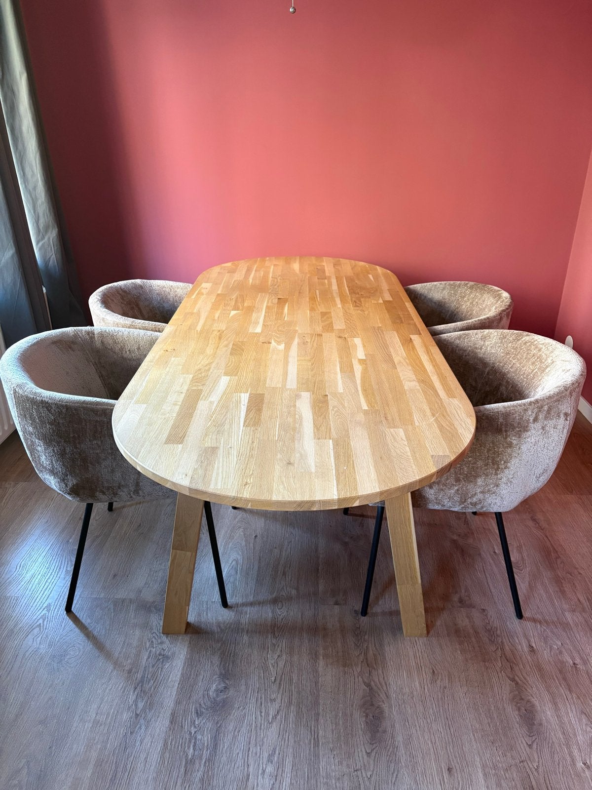 Woood Eettafel - Massief Eikenhout, Ophalen, Gebruikt, 100 tot 150 cm, Eikenhout