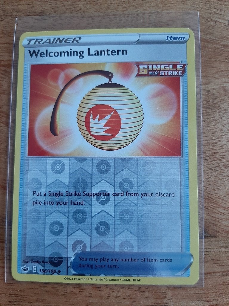 Welcoming Lantern #156, Reverse Holo, Pokemon Chilling Reign, Ophalen of Verzenden, Nieuw, Losse kaart