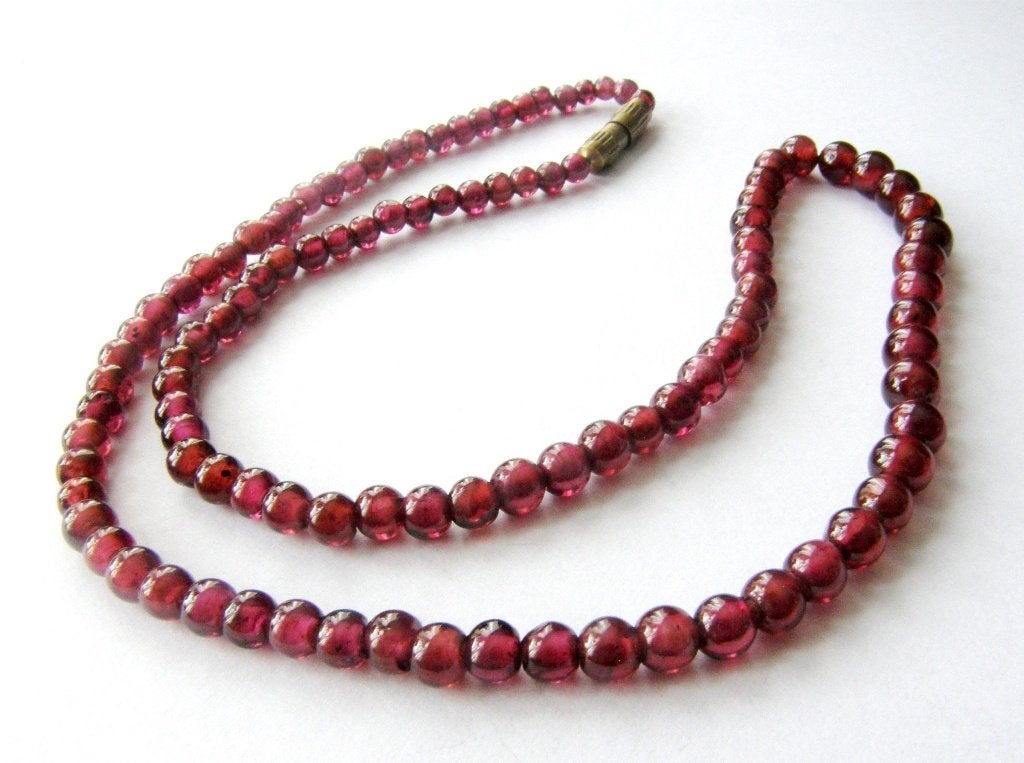 Prachtige Granaat ketting collier, Ophalen, Zo goed als nieuw, Steen of Mineraal, Met edelsteen