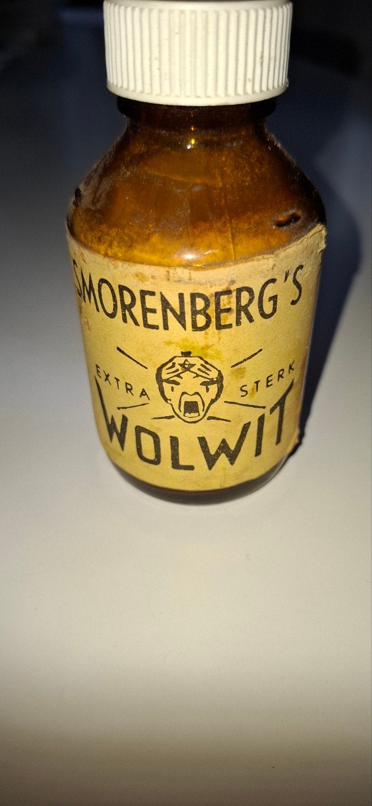 Vintage Smorenberg's Wolwit Natrium Hydrosulfiet flesje, Antiek en Kunst, Ophalen of Verzenden