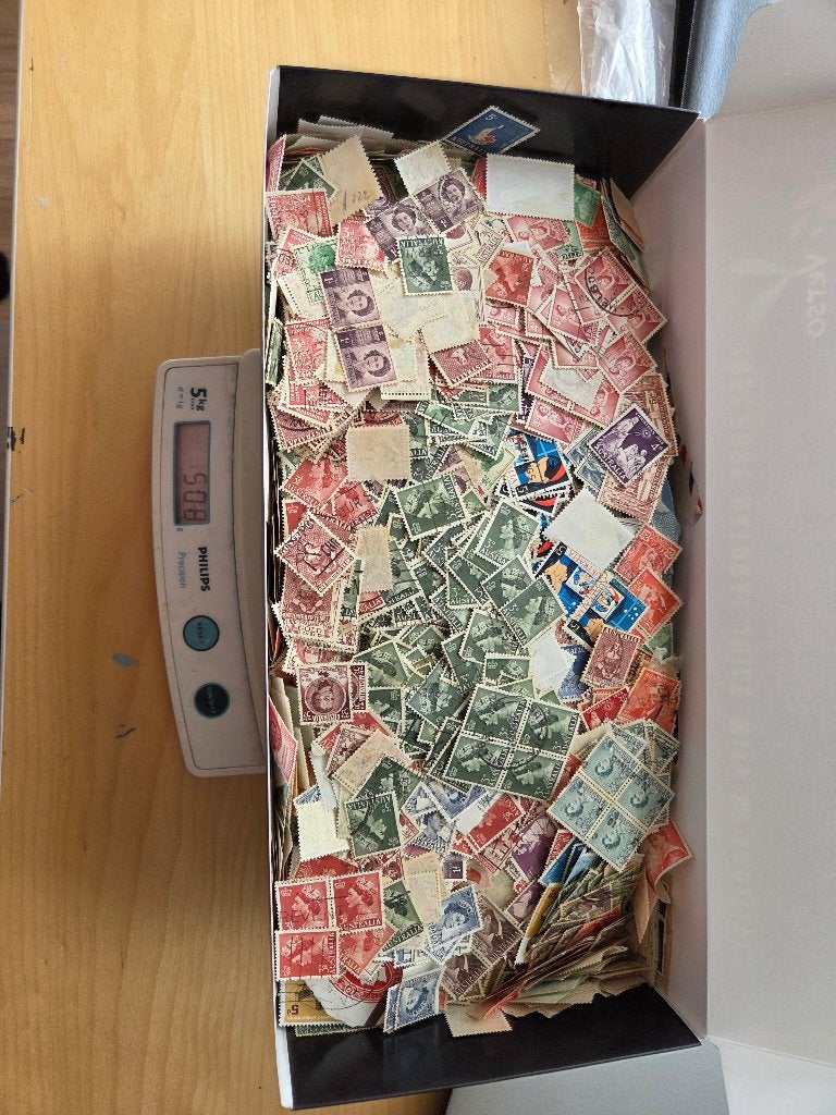500 gram postzegels australie tot en met 1965, Ophalen of Verzenden, Gestempeld