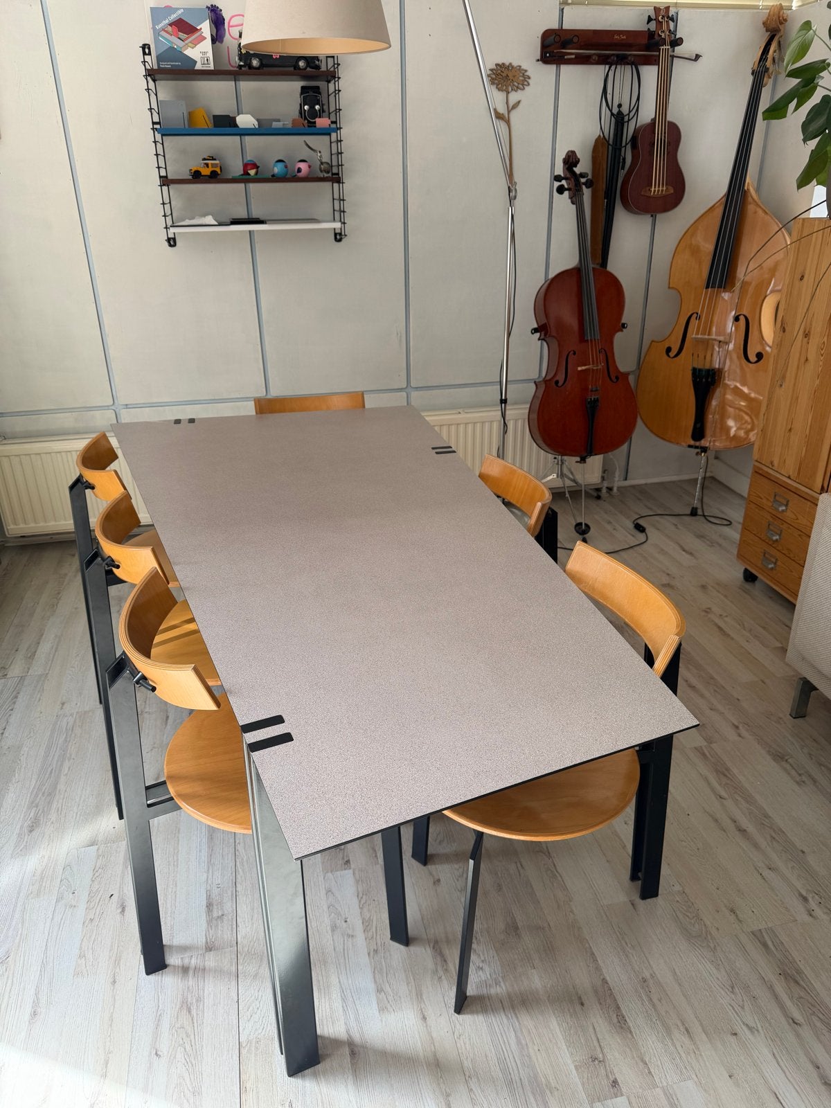 Harvink Zeta eettafel met 6 stoelen, Ophalen, Gebruikt, 50 tot 100 cm, Vijf personen of meer