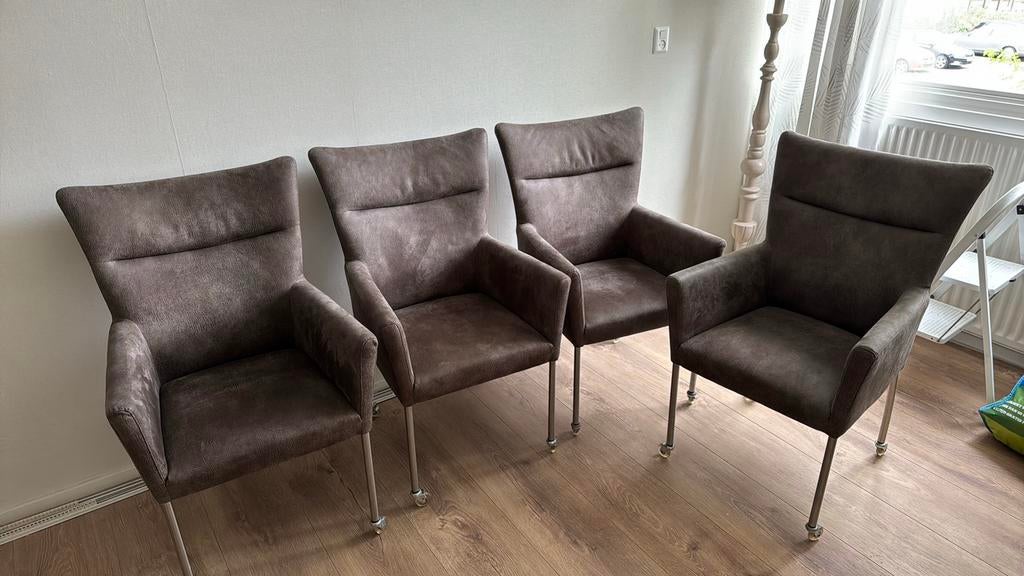 Schitterende eetkamer stoelen 4 stuks, Huis en Inrichting, Ophalen, Zo goed als nieuw, Bruin, Vier