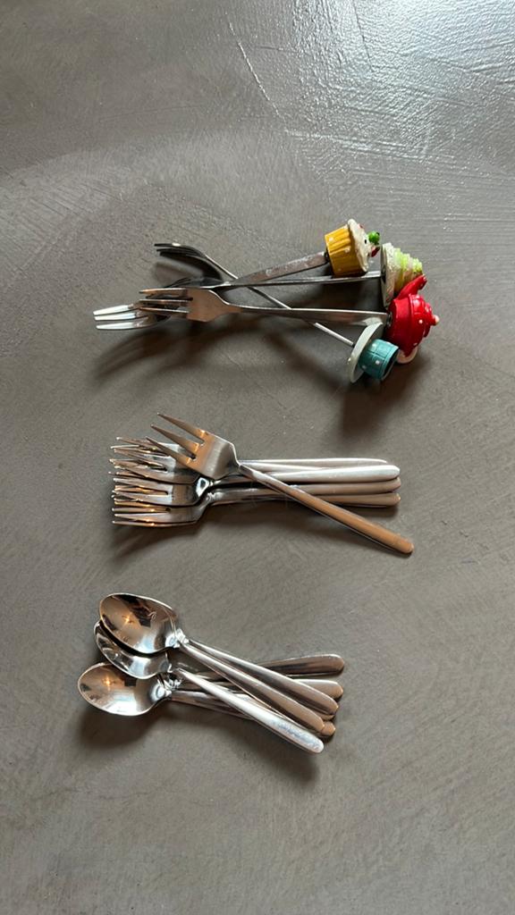 Gebaksvorkjes & koffielepeltjes, Ophalen, Gebruikt, Rvs of Chroom