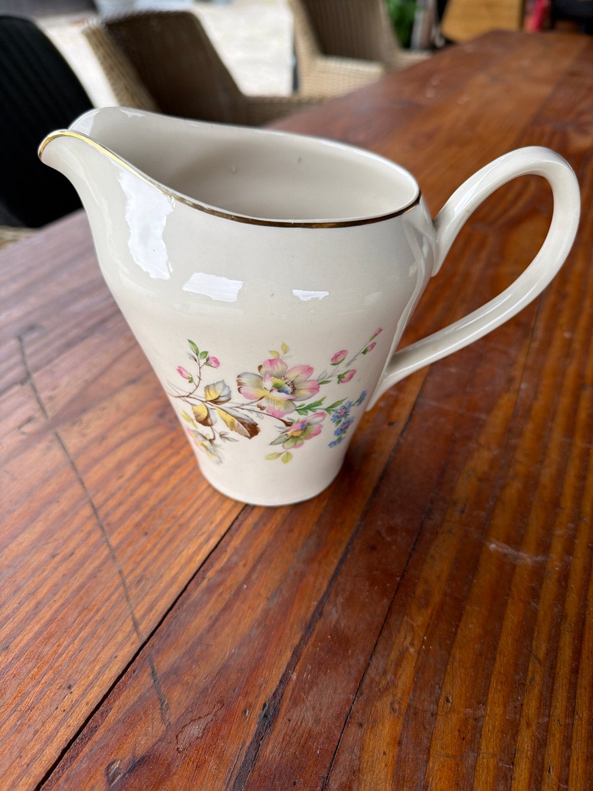 Vintage Chodziez Polen kan met bloemmotief, Ophalen of Verzenden