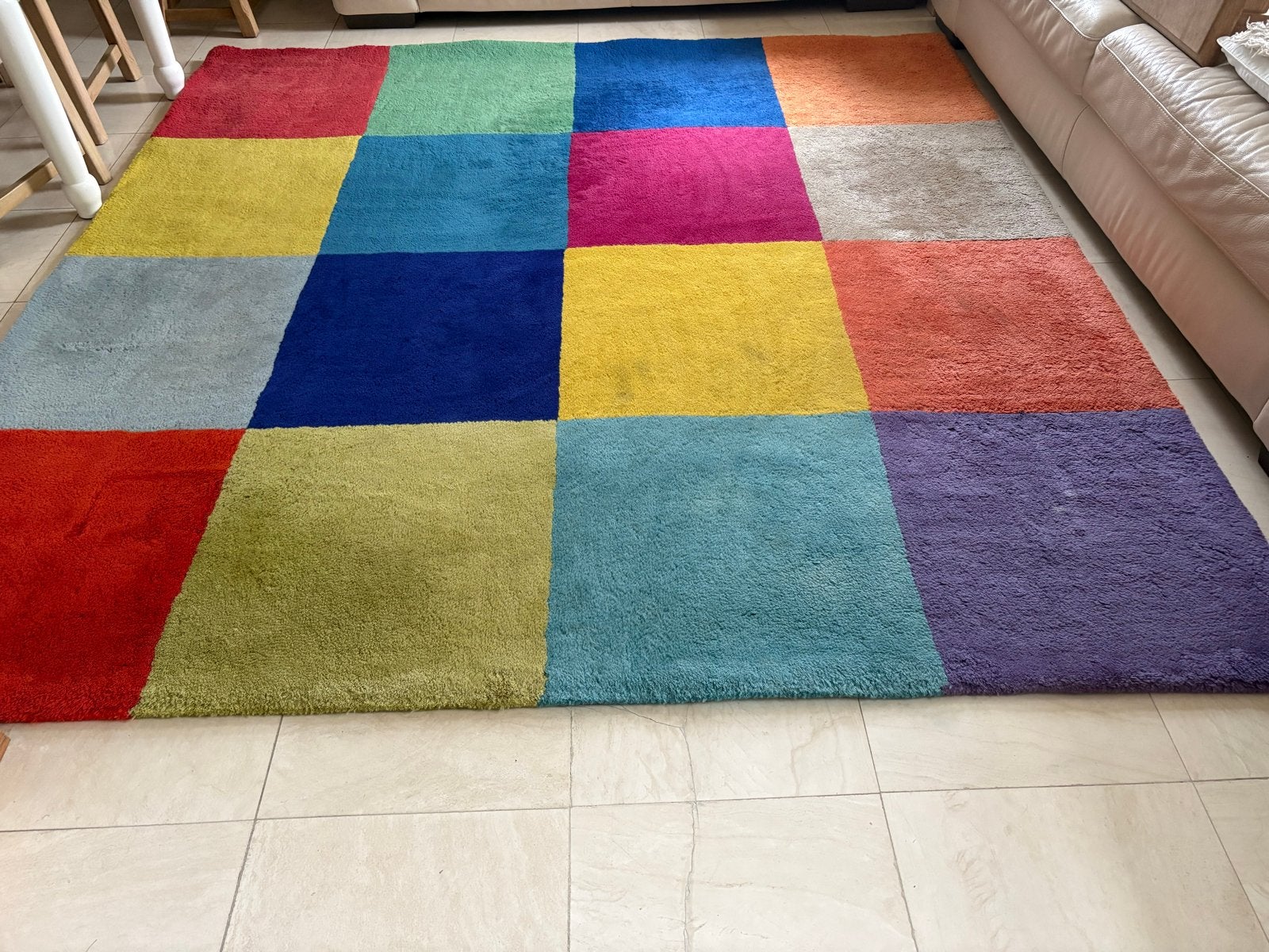 IKEA wollen vloerkleed - kleurrijk en zacht, Ophalen, Gebruikt, Blauw, 200 cm of meer