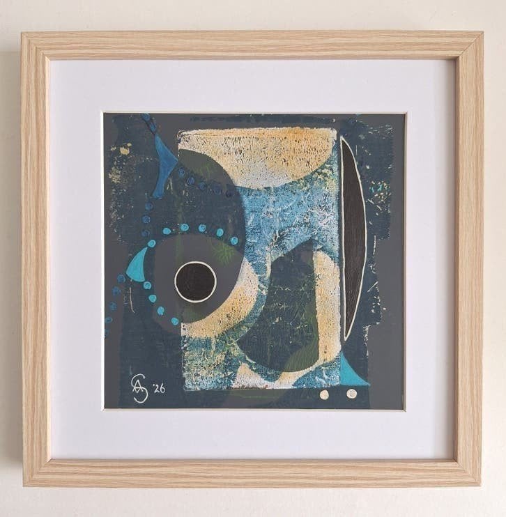 Schilderij ' Bird', Antiek en Kunst, Met glas, Ophalen of Verzenden, Dieren en Natuur, Monotypie