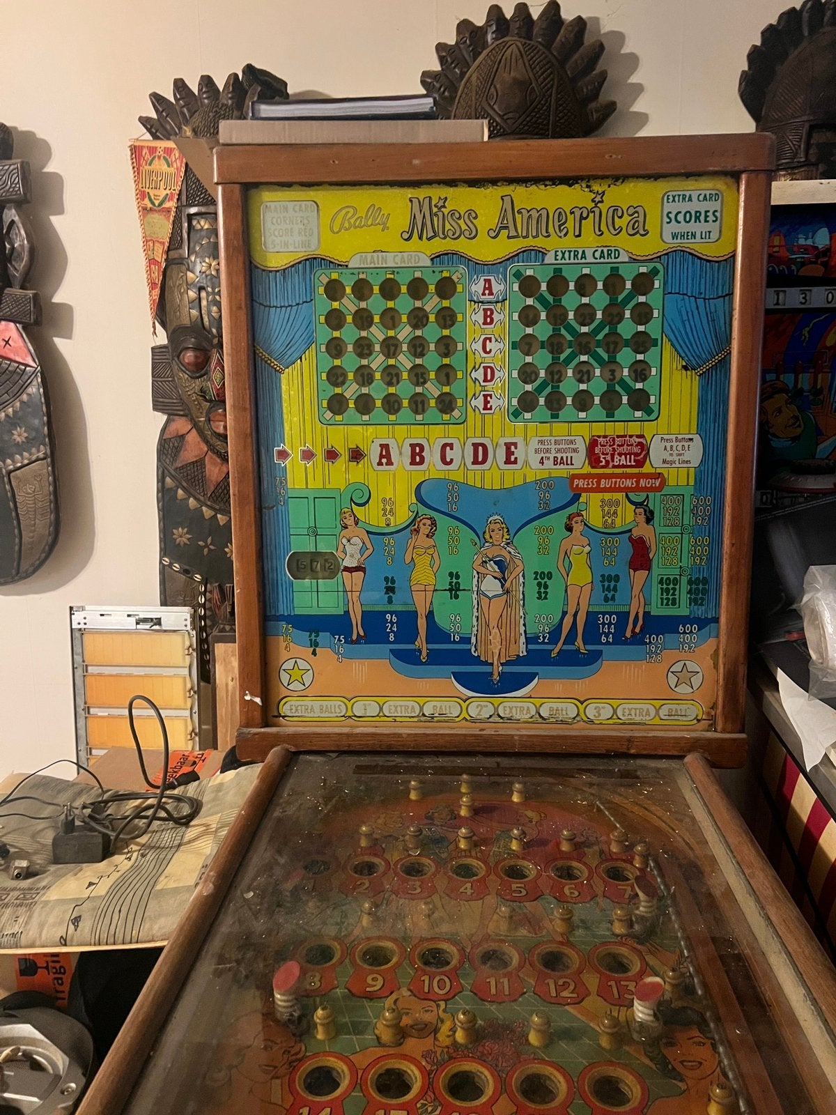 Bally Miss America Bingo Machine – 1957 – Vintage, Ophalen, Gebruikt, Flipperkast, Williams