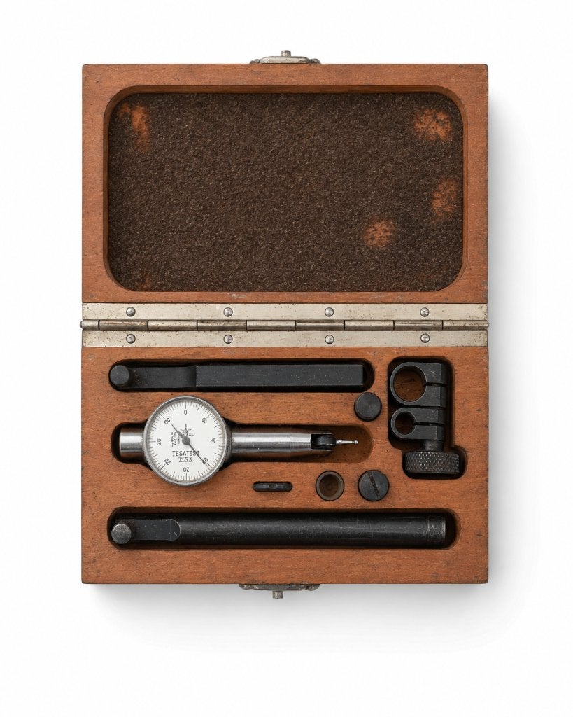 Vintage TESA Meetklok  Tastindicator Set met Houten Koffer, Doe-het-zelf en Verbouw, Gebruikt, ., Ophalen of Verzenden, .