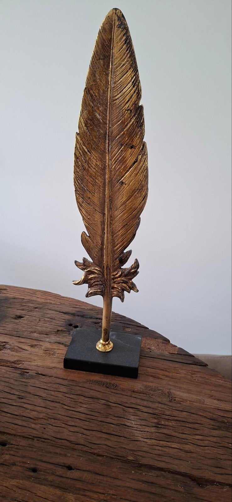 Decoratie veer goudkleurig, Huis en Inrichting, Woonaccessoires | Overige, Ophalen