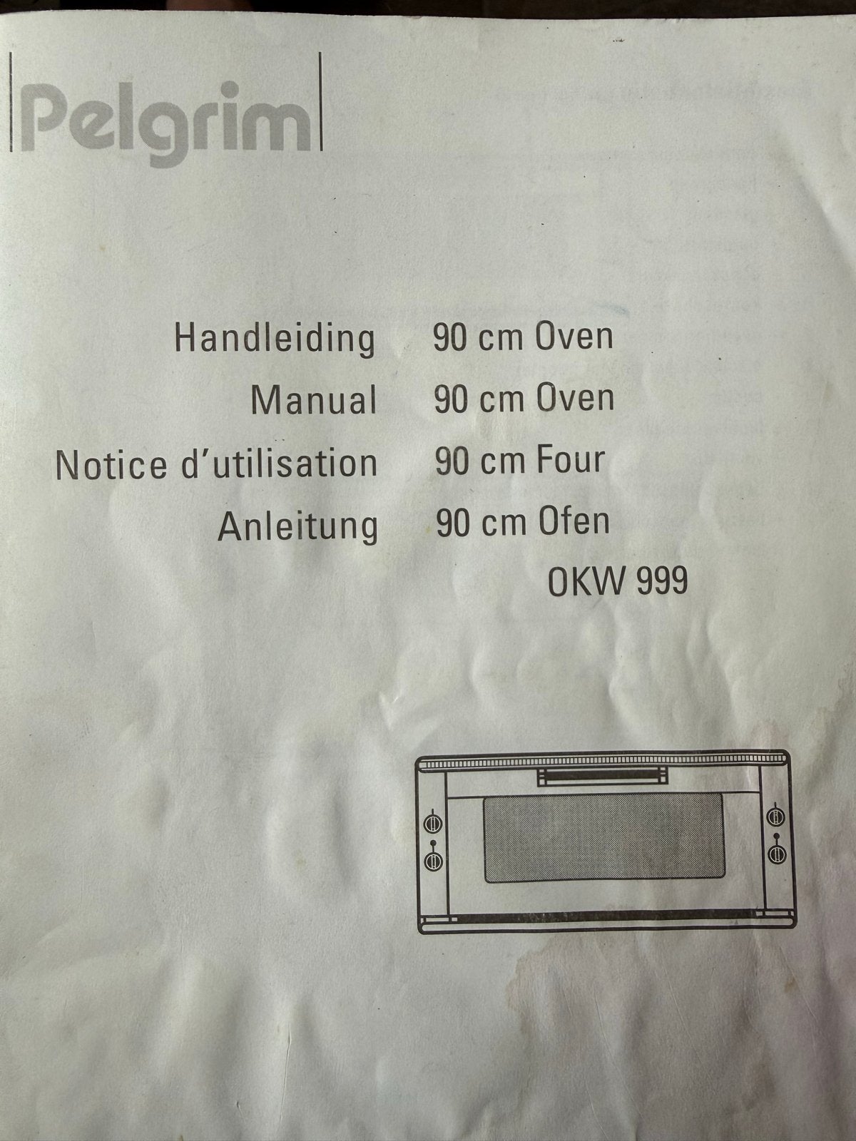 Pelgrim OKW 999 90 cm  Hetelucht Oven - Goed Werkend, Ophalen, Gebruikt, Oven, 60 cm of meer